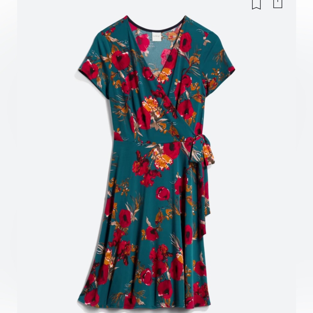 Arnett faux wrap knit dress